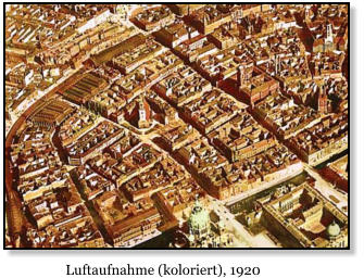 Historische Mitte Berlin, Luftaufnahme (coloriert), 1920