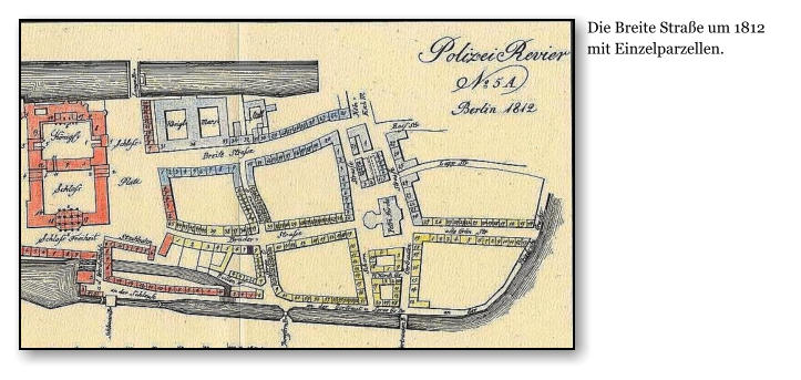 Die Breite Strae um 1812 mit Einzelparzellen.